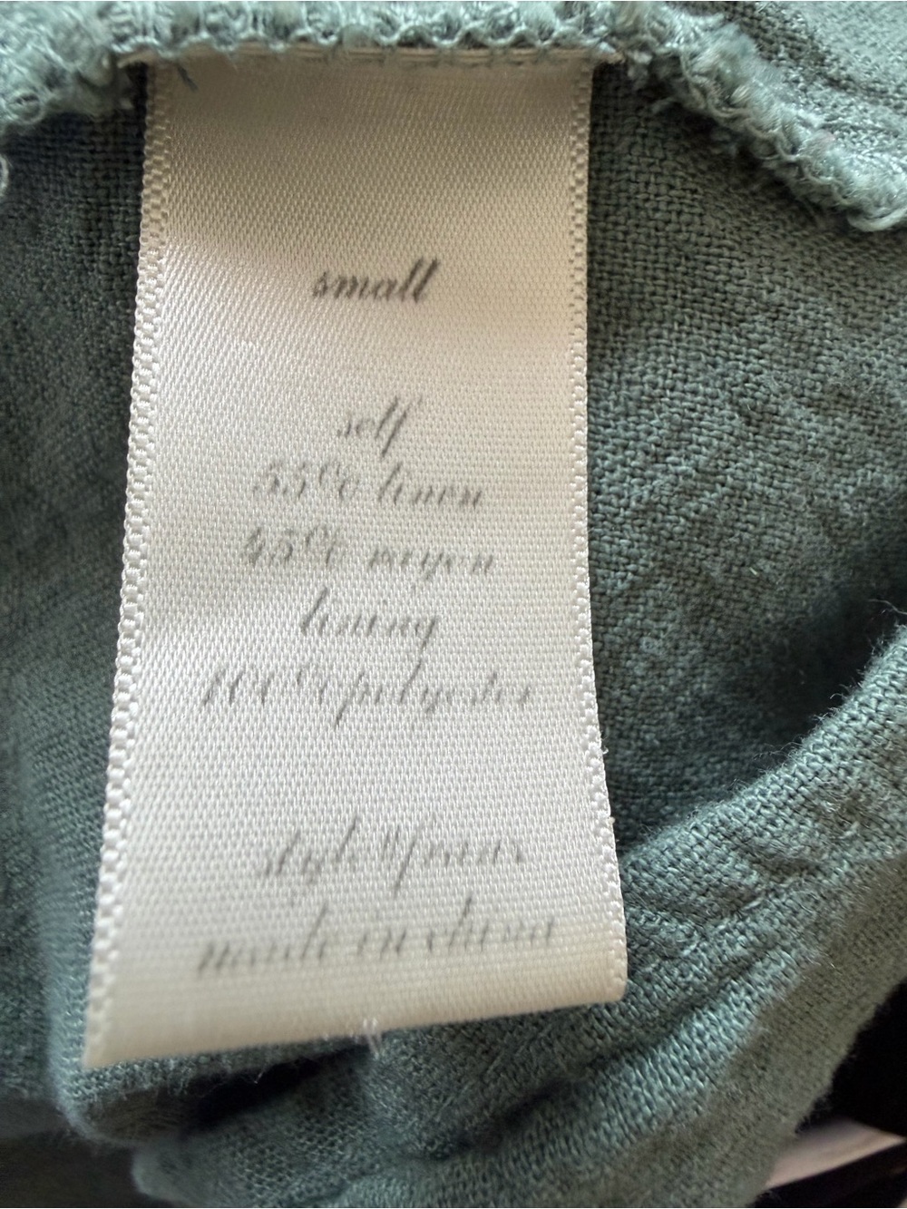 Altar’d State Green Linen Blend Button Front Mini Dress Size Small - Picture 4 of 5